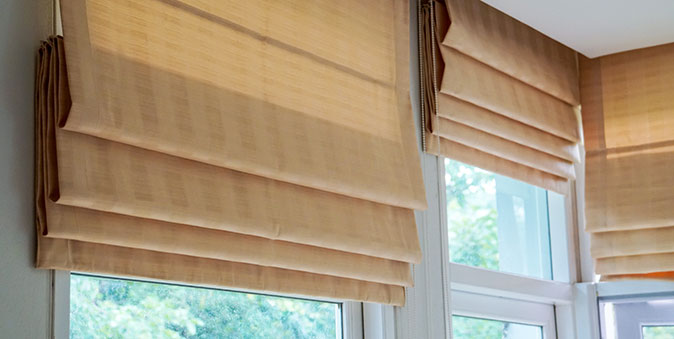 Roman shades help block sun