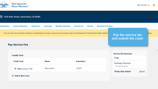 Step 3: Pay Your Service Fee