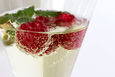 Champagne and raspberries
