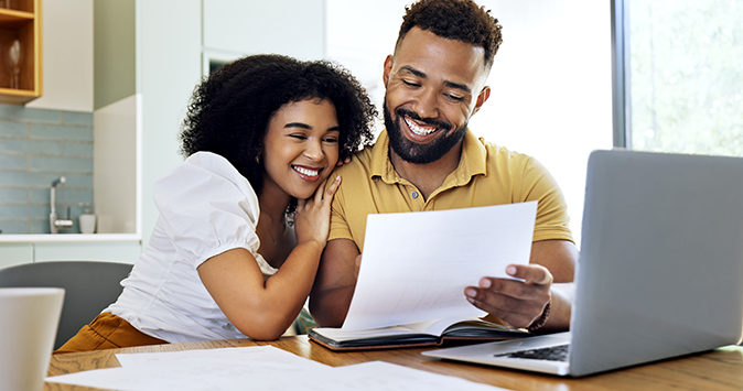 Couple with good news from their free annual credit report