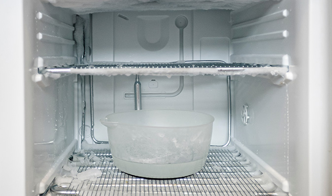 Adding hot water in your freezer helps speed up defrosting.