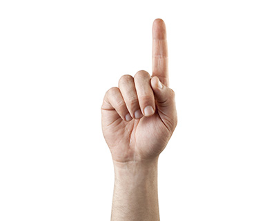 Index finger pointing up reinforcing the 1% Rule for home repair budgeting