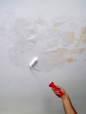 How to cover water stains on ceiling